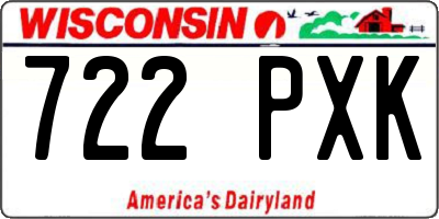 WI license plate 722PXK