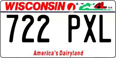 WI license plate 722PXL