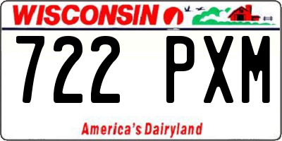 WI license plate 722PXM