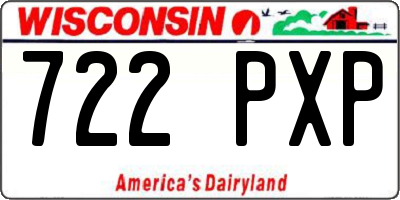 WI license plate 722PXP