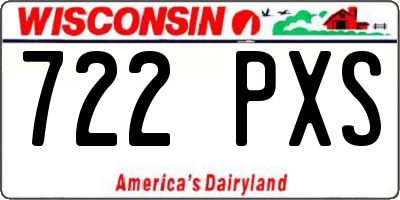 WI license plate 722PXS