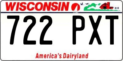 WI license plate 722PXT