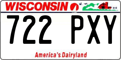 WI license plate 722PXY