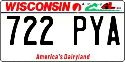 WI license plate 722PYA
