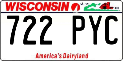 WI license plate 722PYC