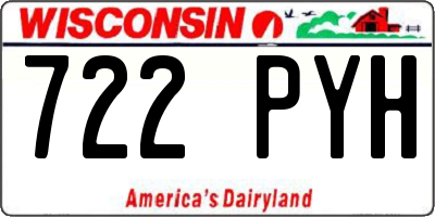 WI license plate 722PYH