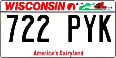 WI license plate 722PYK