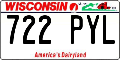WI license plate 722PYL