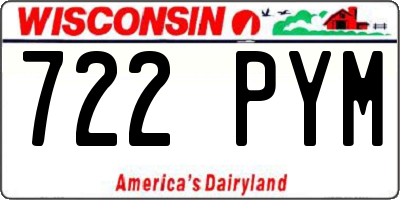 WI license plate 722PYM