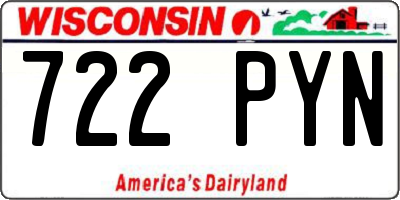 WI license plate 722PYN