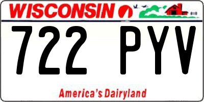 WI license plate 722PYV