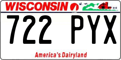 WI license plate 722PYX