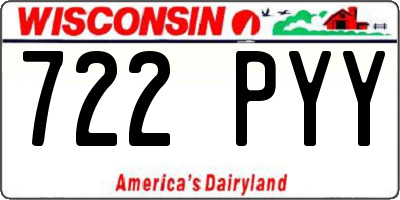 WI license plate 722PYY