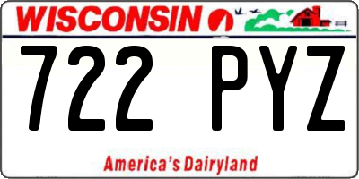 WI license plate 722PYZ