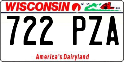WI license plate 722PZA