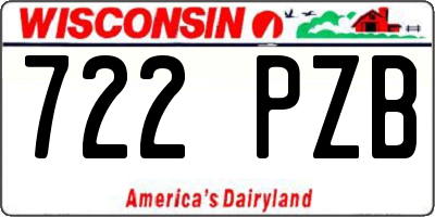 WI license plate 722PZB