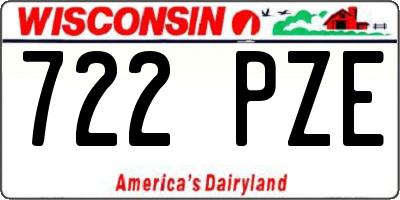 WI license plate 722PZE
