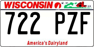 WI license plate 722PZF