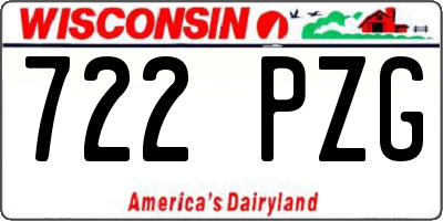 WI license plate 722PZG