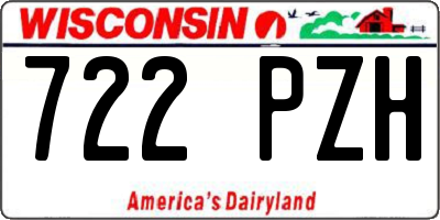 WI license plate 722PZH