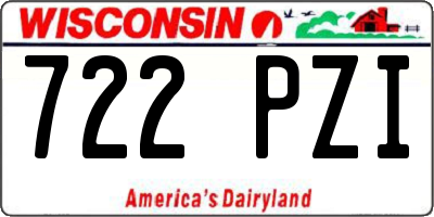 WI license plate 722PZI