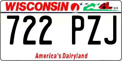WI license plate 722PZJ
