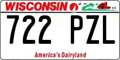 WI license plate 722PZL