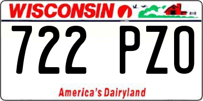 WI license plate 722PZO
