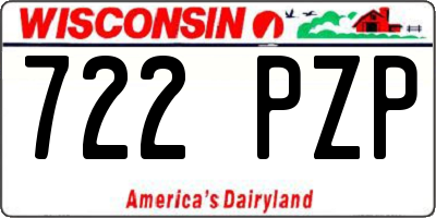 WI license plate 722PZP
