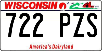 WI license plate 722PZS