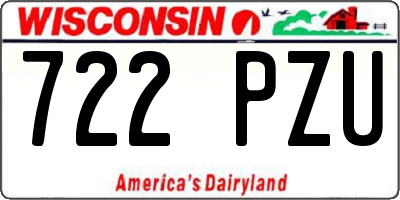 WI license plate 722PZU