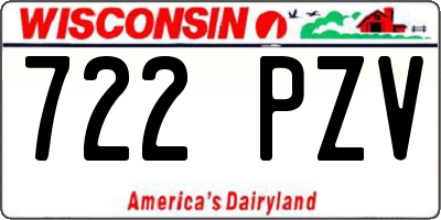 WI license plate 722PZV