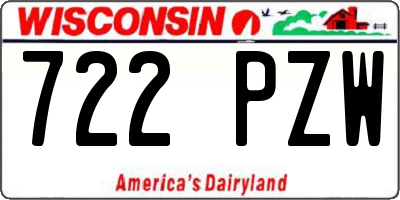 WI license plate 722PZW