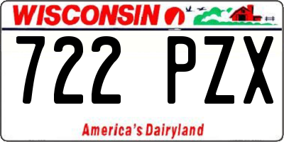 WI license plate 722PZX