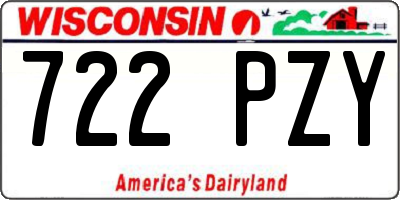 WI license plate 722PZY
