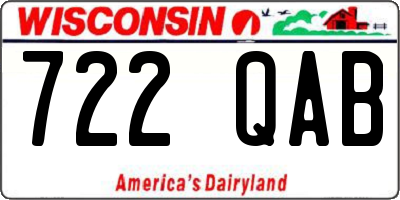 WI license plate 722QAB