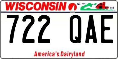 WI license plate 722QAE