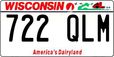 WI license plate 722QLM