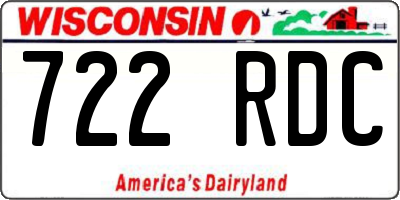 WI license plate 722RDC