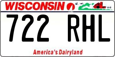WI license plate 722RHL