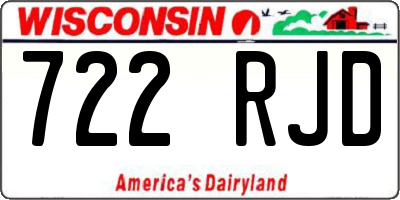 WI license plate 722RJD