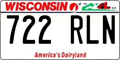 WI license plate 722RLN