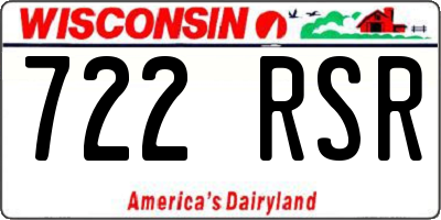 WI license plate 722RSR
