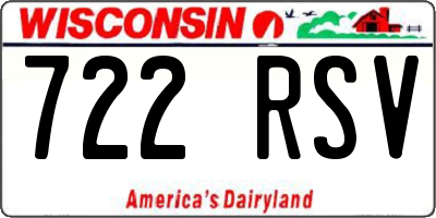 WI license plate 722RSV
