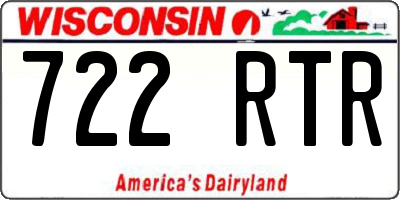 WI license plate 722RTR