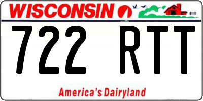 WI license plate 722RTT