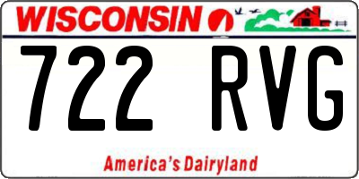 WI license plate 722RVG