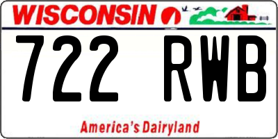 WI license plate 722RWB