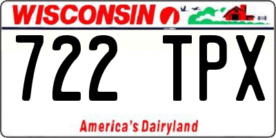 WI license plate 722TPX
