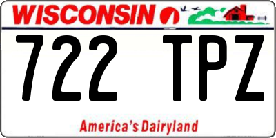 WI license plate 722TPZ